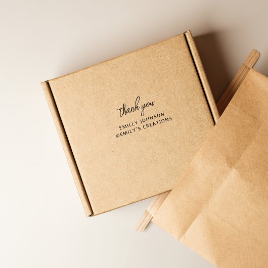 Simple Modern Handwriting Thank You Business Zelfinktende Stempel