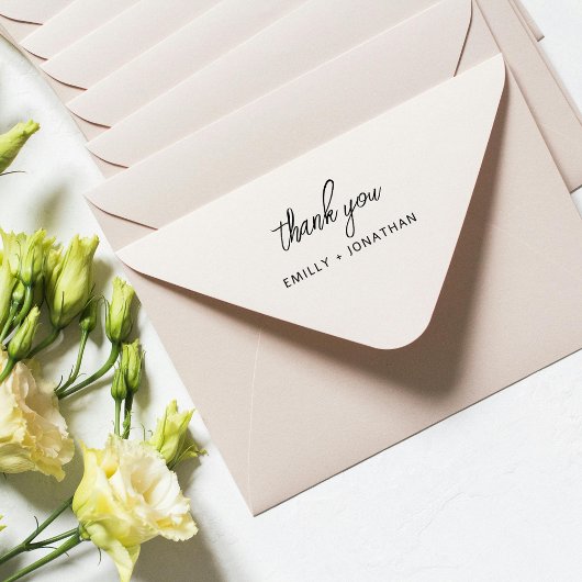 Simple Modern Handwriting Wedding Thank You Zelfinktende Stempel
