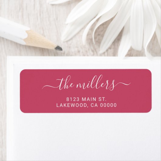 Simple Modern Handwritten Family Red Etiket (Insitu)