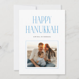 Simple Modern Happy Hanukkah Typography Photo Feestdagenkaart