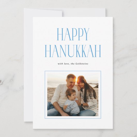 Simple Modern Happy Hanukkah Typography Photo Feestdagenkaart (Voorkant)