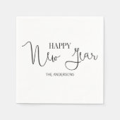 Simple Modern Happy New Year's Paper Napkins Servet (Voorkant)