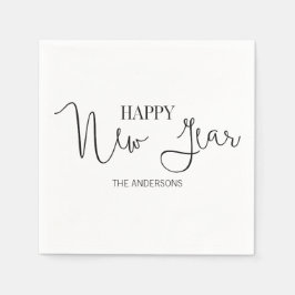 Simple Modern Happy New Year's Paper Napkins Servet