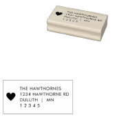 Simple Modern Heart Return Address  Rubberstempel (Gestempeld)