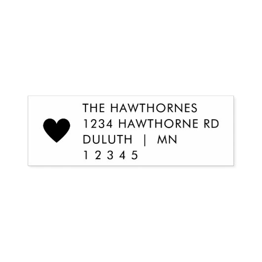 Simple Modern Heart Return Address  Zelfinktende Stempel (Design)