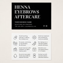 Simple Modern Henna Brows Aftercare Kaart Advice