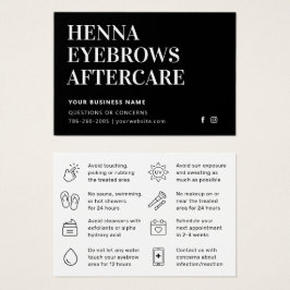 Simple Modern Henna Brows Aftercare Kaart Advice