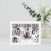 Simple Modern Holiday Waterverf Greenery 6-foto Briefkaart (Staand voorkant)