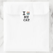 Simple Modern "I Love My Cat" Portrait Sticker (Tas)