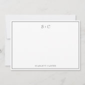 Simple Modern Initials Border Stationery Note Card Notitiekaartje (Voorkant)