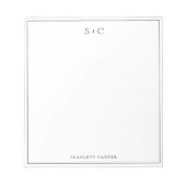 Simple Modern Initials Border Stationery Notitieblok (Voorkant)