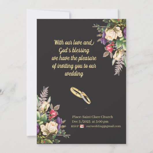 Simple modern invitation, simple, minimalist save the date (Achterkant)