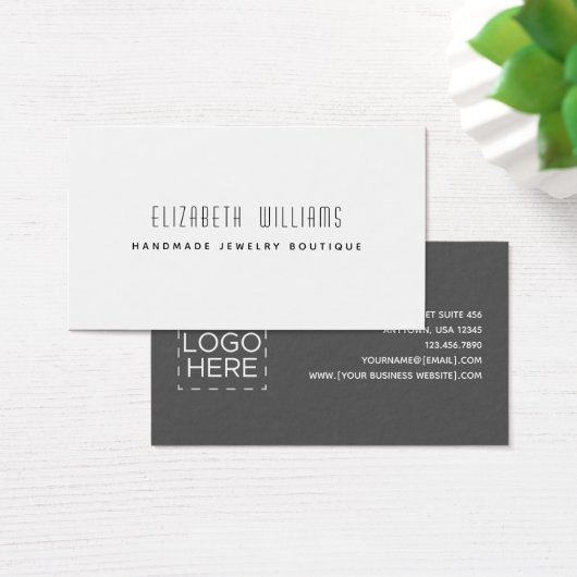 Simple Modern Jewelry Designer Logo Visitekaartje (Bureau)