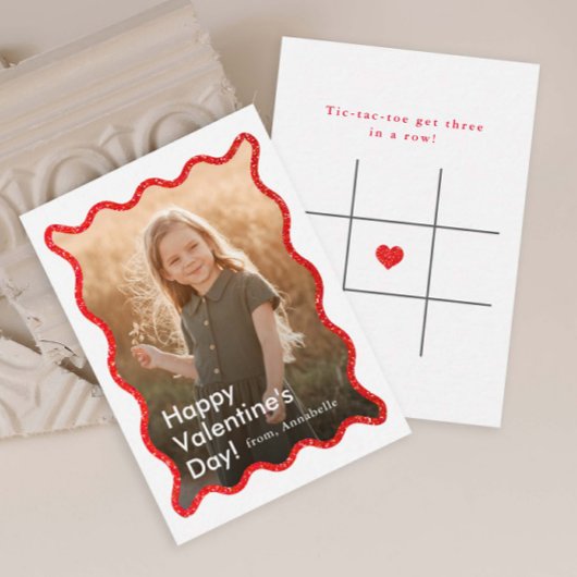Simple Modern Kids Photo Classroom Valentine's Notitiekaartje