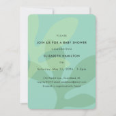 Simple Modern Leaf Design Baby Shower Invitation Kaart (Voorkant)