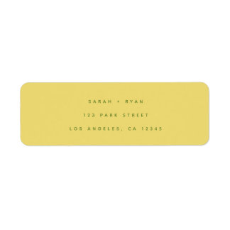 Simple Modern Lemon Yellow Wedding Return Address Etiket