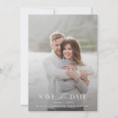 Simple Modern Light Blue & White Photo Wedding Sav Save The Date (Voorkant)