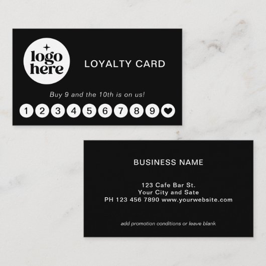 Simple Modern Logo Business Loyalty Card Visitekaartje (Voorkant / Achterkant)