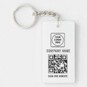 Simple Modern Logo QR Code Business Keychains Sleutelhanger (Voorkant)