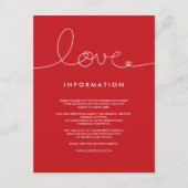 Simple Modern Loopy Love Heart Wedding Insert Kaar Informatiekaartje (Voorkant)
