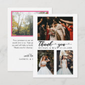 Simple Modern Love Heart Script 4 Weddenfoto Bedankkaart (Voorkant / Achterkant)