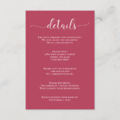 Simple Modern Magenta Wedding Enclosure Kaart (Voorkant)