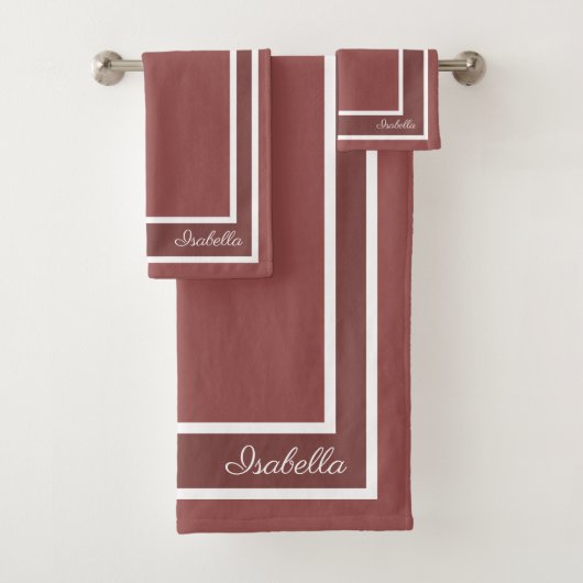Simple Modern Marsala Bad Handdoek (Insitu)