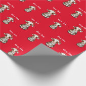 Simple modern merry Christmas calf Cow OX pattern Cadeaupapier (Hoek)