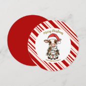Simple modern merry christmas calf Cow OX pattern Kaart (Voorkant / Achterkant)