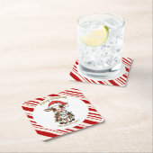 Simple modern merry christmas calf Cow OX pattern Kartonnen Onderzetters (Insitu)