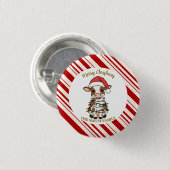 Simple modern merry christmas calf Cow OX pattern Ronde Button 3,2 Cm (Voorkant /achterkant)
