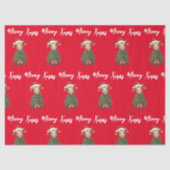 Simple modern merry Christmas calf Cow OX pattern Tissuepapier (Voorkant)