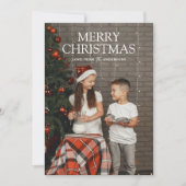 Simple Modern Merry Christmas Full Photo Card Feestdagenkaart (Voorkant)