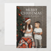 Simple Modern Merry Christmas Full Photo Card Feestdagenkaart (Voorkant / Achterkant)