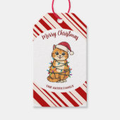 Simple modern merry christmas kitten CatMAS patter Cadeaulabel (Voorkant)