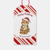 Simple modern merry christmas kitten CatMAS patter Cadeaulabel (Achterkant)