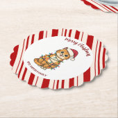 Simple modern merry christmas kitten CatMAS patter Kartonnen Onderzetters (Gekanteld)