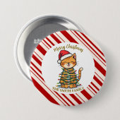 Simple modern merry christmas kitten CatMAS patter Ronde Button 7,6 Cm (Voorkant /achterkant)