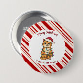 Simple modern merry christmas kitten CatMAS patter Ronde Button 7,6 Cm (Voorkant /achterkant)
