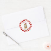 Simple modern merry christmas kitten CatMAS patter Ronde Sticker (Envelop)