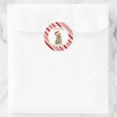 Simple modern merry christmas Lab puppy dog patte Ronde Sticker (Tas)