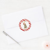 Simple modern merry christmas  Lab puppy dog patte Ronde Sticker (Envelop)