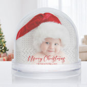 Simple Modern Merry Christmas Photo Snow Globe Sneeuwbol