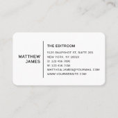 Simple Modern Minimal Black White QR Code Visitekaartje (Voorkant)