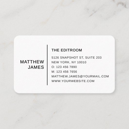 Simple Modern Minimal Black White QR Code Visitekaartje (Voorkant)