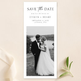 Simple Modern Minimal Bookmark Photo Wedding Save The Date