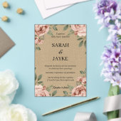 Simple Modern Minimal Green Leaf Wedding Acrylic Acryl Uitnodigingen (Insitu (Huwelijk))