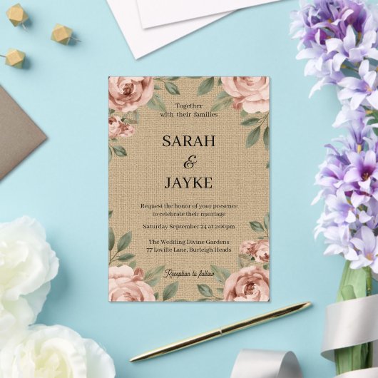 Simple Modern Minimal Green Leaf Wedding Acrylic Acryl Uitnodigingen (Insitu (Huwelijk))