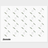 Simple Modern Minimal Green Leaf Wedding Ronde Sticker (Vel)
