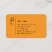 Simple Modern Minimal Orange QR Code Visitekaartje (Voorkant)